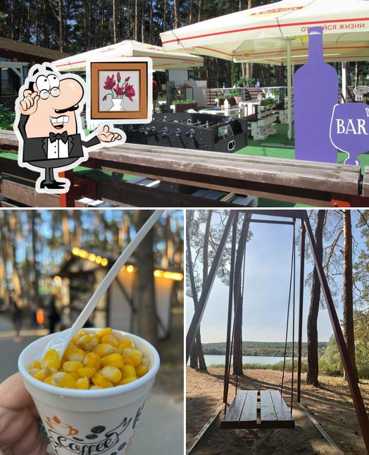 Фотография, на которой видны внутреннее оформление и еда в Пикник-парк