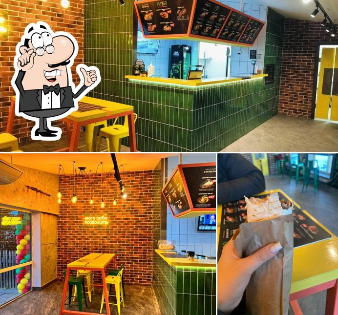 Посмотрите на внутренний интерьер "Eat and Go"