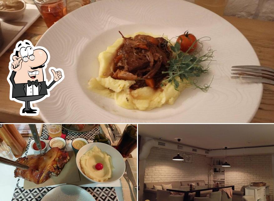 Внутреннее оформление и еда в Брюггер