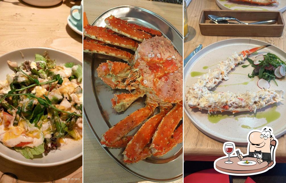 Еда в "Crab Cafe"