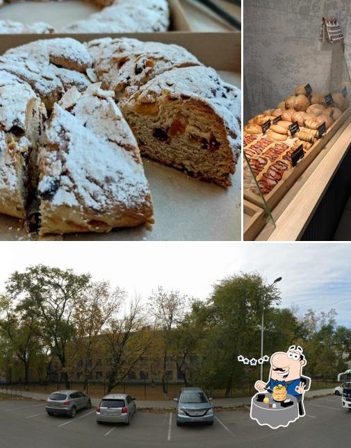 Взгляните на этот снимок, где видны еда и внешнее оформление в Медоед