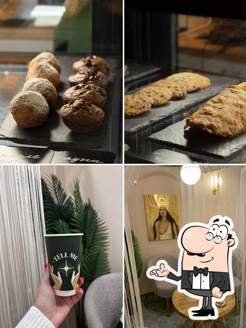 Взгляните на это фото, где видны внутреннее оформление и еда в Tell Me