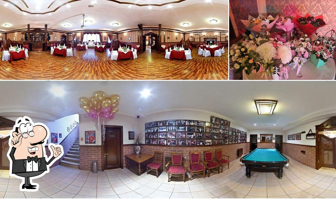 Взгляните на это фото, где видны внутреннее оформление и еда в Авшар Клаб