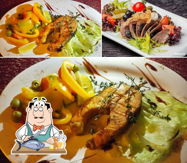 Лосось гриль в "Ресторация Сундук"