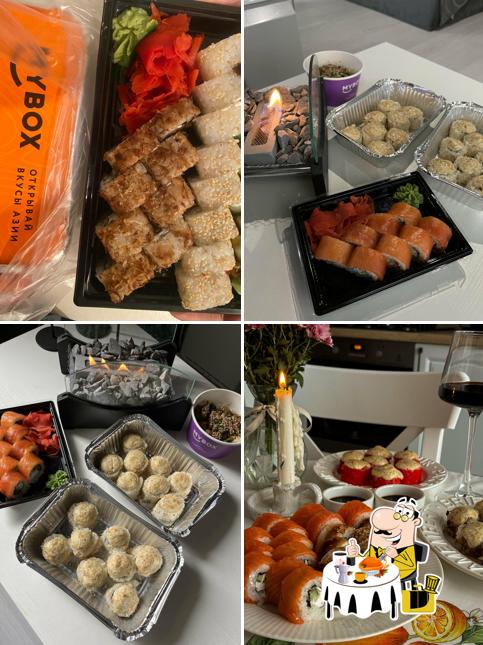 Еда в "MYBOX - суши-маркетах, wok-кафе, доставка"
