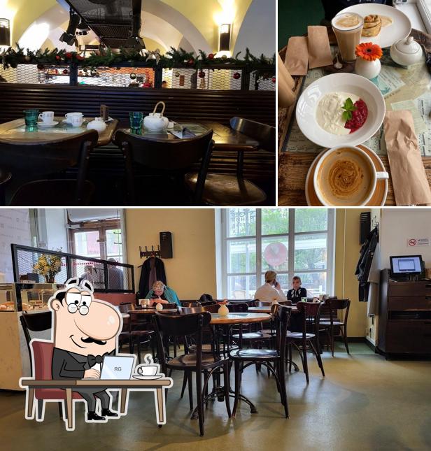 Посмотрите на внутренний интерьер "Кофеманий Никитская"