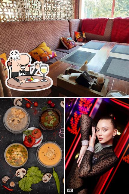 Это снимок, где изображены еда и внутреннее оформление в Рестобар Etro