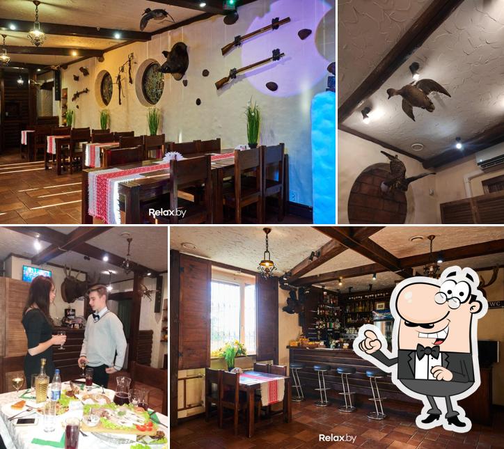 Посмотрите на внутренний интерьер "Ресторан Охота"