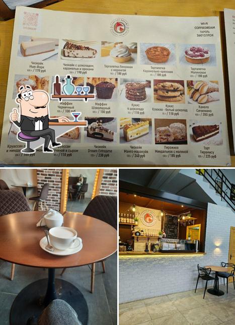 Внутреннее оформление и еда в Coffee Dream
