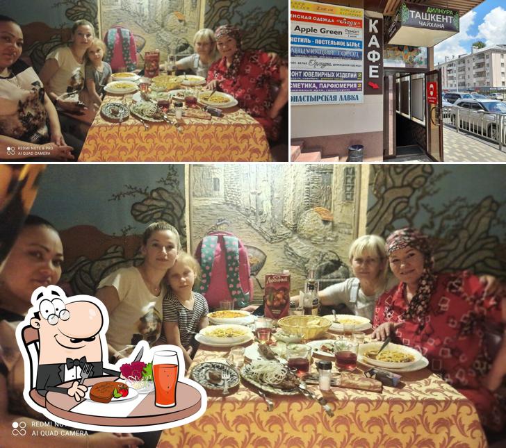 Посмотрите на этот снимок, где видны столики и внешнее оформление в Ташкент