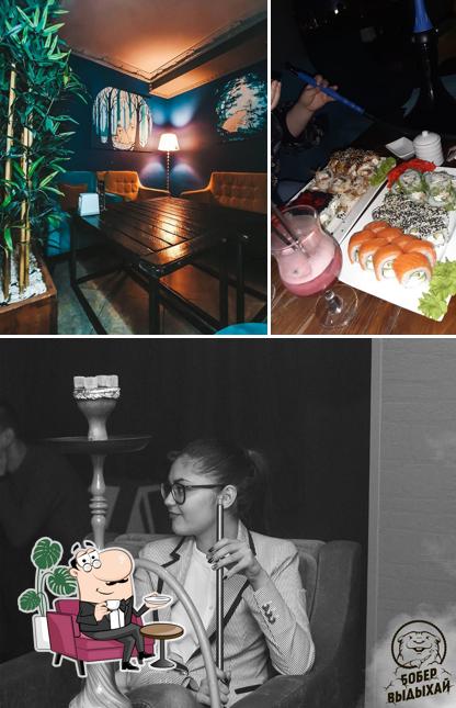 В БоберВыдыхай есть внутреннее оформление, столики и многое другое