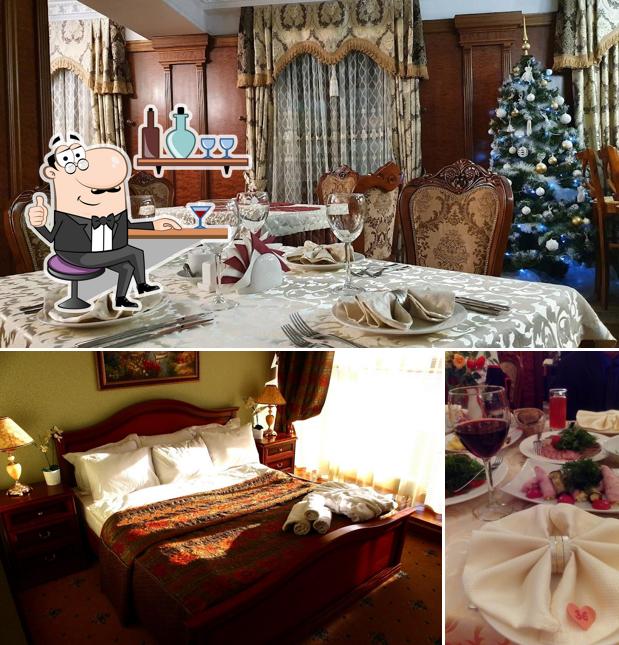 Это фото, где изображены внутреннее оформление и столики в Англитеръ