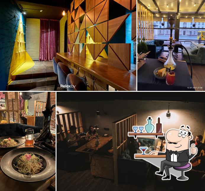 Посмотрите на внутренний интерьер "Hookahfly"