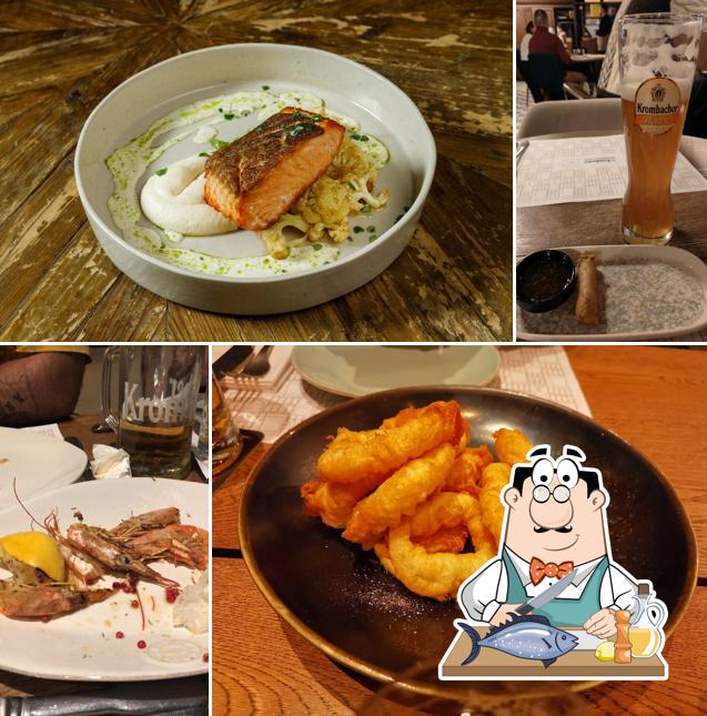 Лосось гриль в "Krombacher BeerKitchen"