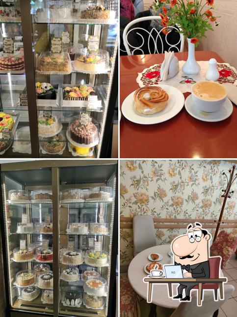 Посмотрите на внутренний интерьер "Лакомки"