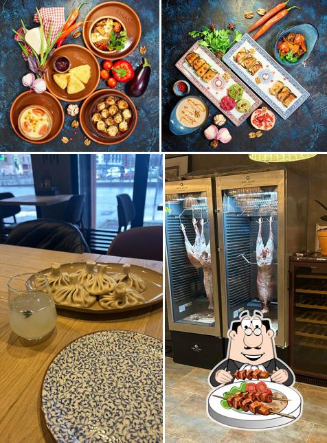 Фотография, на которой видны еда и внутреннее оформление в Тамар