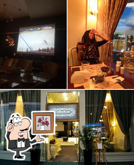 Посмотрите на внутренний интерьер "Coffee Rose"