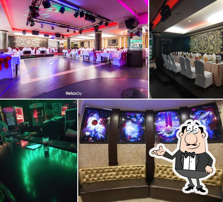 Посмотрите на внутренний интерьер "Сатурн Кафе"