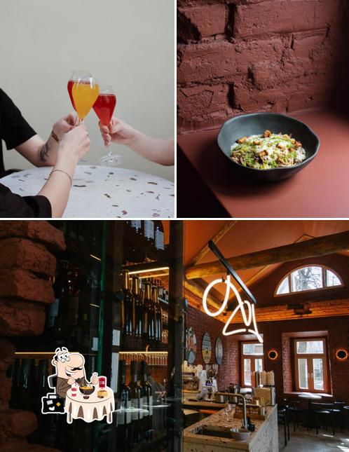 Это фотография, где изображены еда и внутреннее оформление в Союз писателей