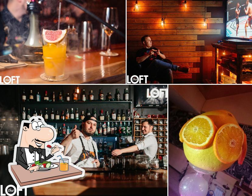 Еда и барная стойка - все это можно увидеть на этом фото из The Loft