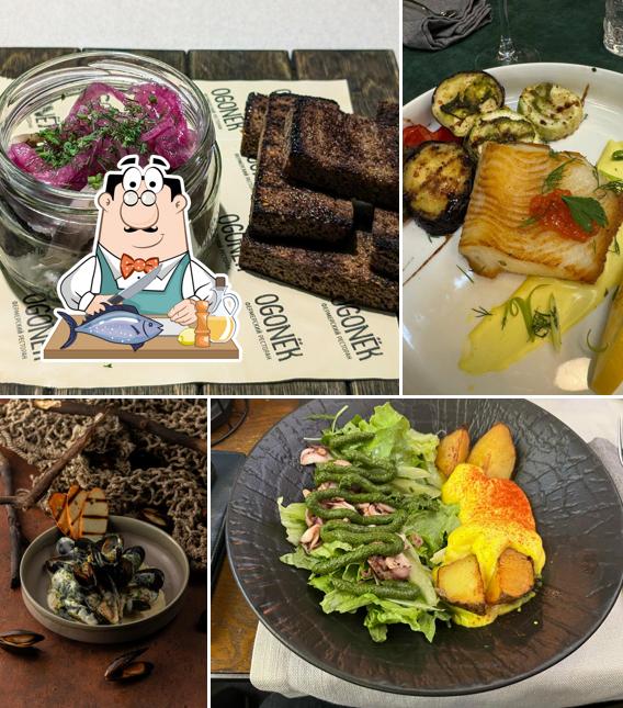 Лосось гриль в "Фермерском ресторане "Огонек""