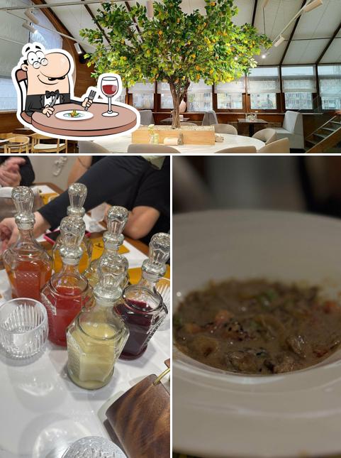 Взгляните на эту фотографию, где видны еда и внутреннее оформление в Лимончини