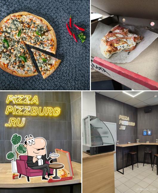 Внутреннее оформление и еда в Пиццбург