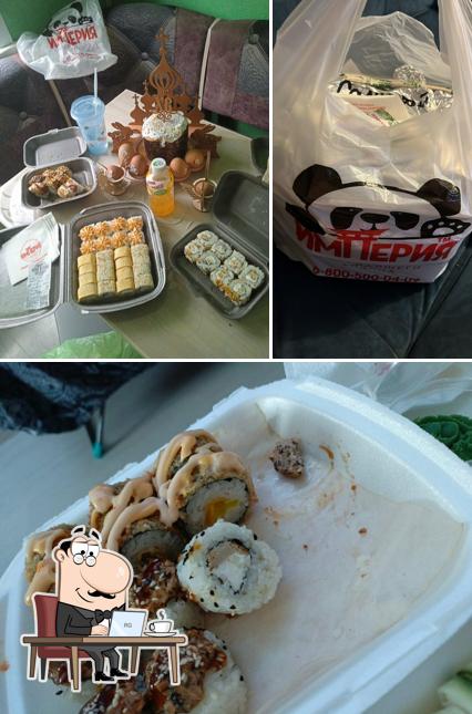 Это фото, где изображены внутреннее оформление и еда в Империя Восходящего Солнца