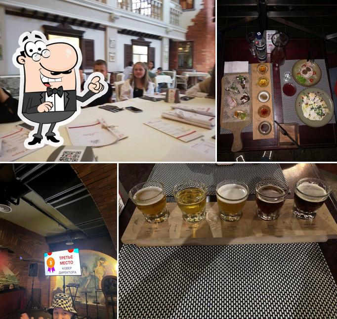 Посмотрите на внутренний интерьер "Пивоварни "Брецель""