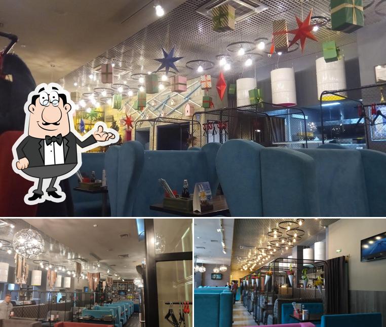 Посмотрите на внутренний интерьер "Рыбы Рис"