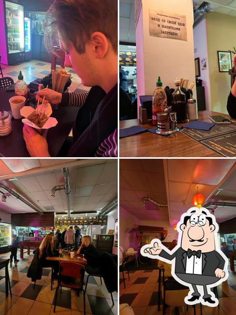 Посмотрите на внутренний интерьер "Лапшичная У"