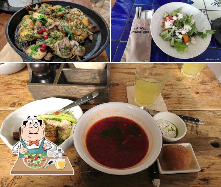 Греческий салат в "Гостином дворе"