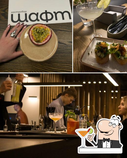 Напитки и еда - все это можно увидеть на этом снимке из Шафт Lounge