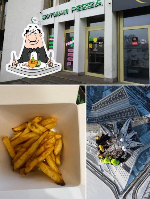 Еда и внешнее оформление - все это можно увидеть на этом снимке из Zotman Pizza