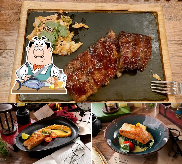 Лосось гриль в "Платформе 9 3/4"