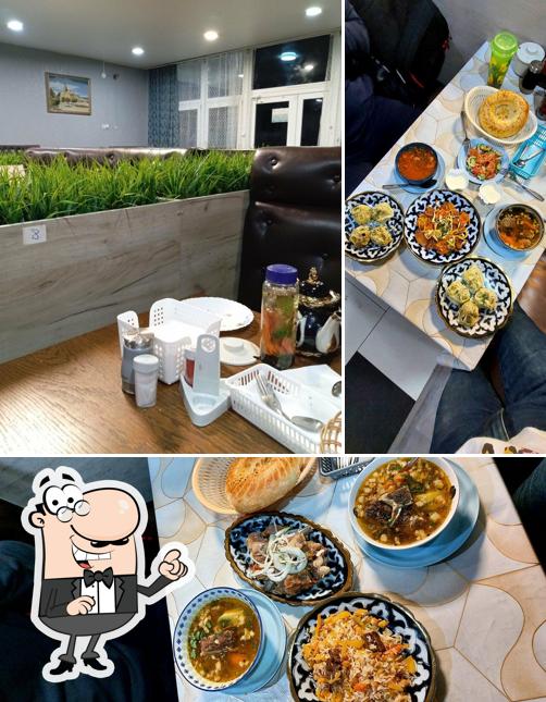 Внутреннее оформление и еда - все это можно увидеть на этом изображении из Узбекская кухня