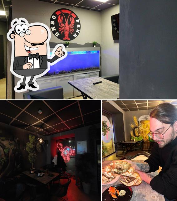 Посмотрите на внутренний интерьер "Пиво и Раки"