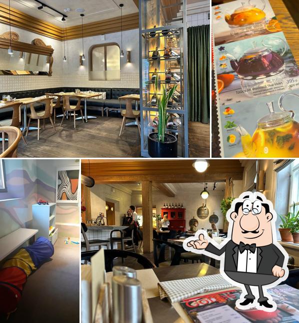 Посмотрите на внутренний интерьер "Mama Roma"