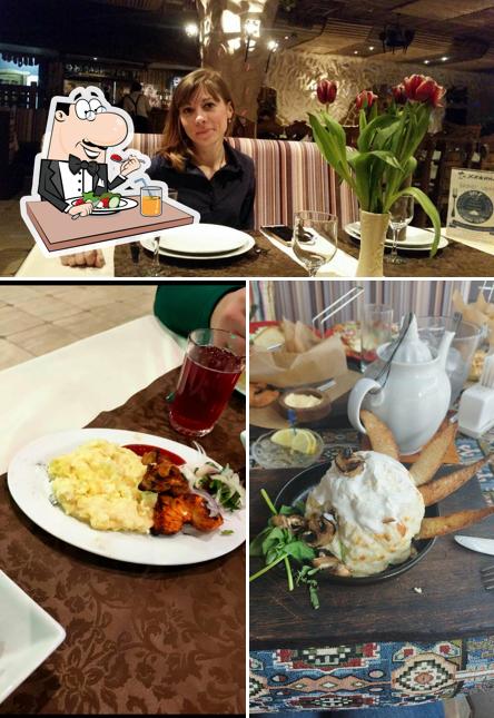 Это фото, где изображены еда и напитки в Хижина