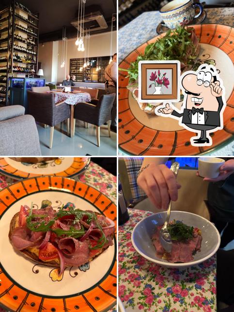 Посмотрите на внутренний интерьер "Траттория Vabene"