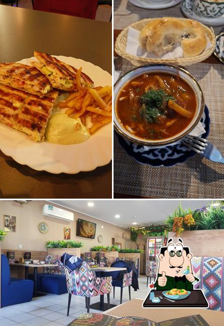 Снимок, на котором видны еда и внутреннее оформление в Восточный квартал