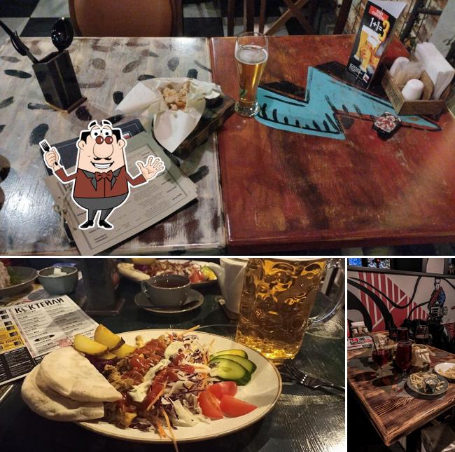 Это фото, где изображены еда и вино в Слон и Солод