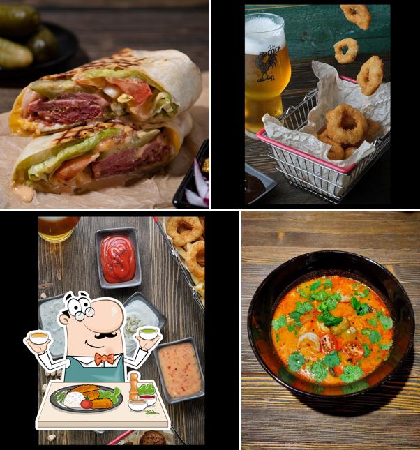 Блюда в "The Cock beer pub"