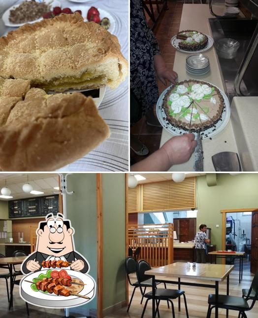 Взгляните на это изображение, где видны еда и внутреннее оформление в Утро