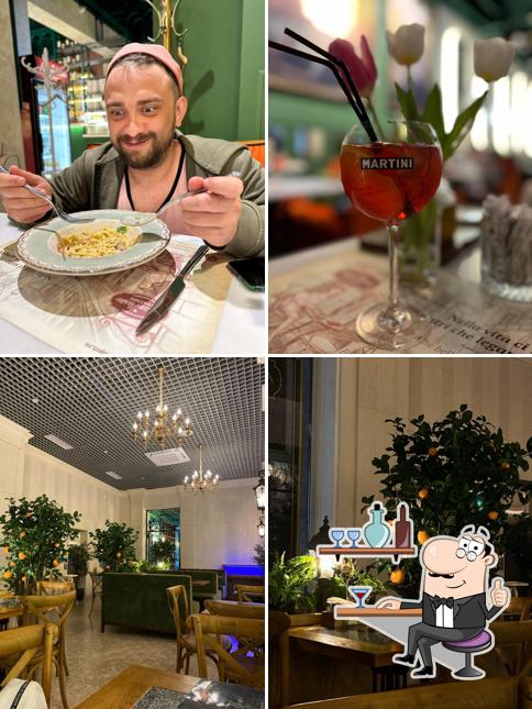 Посмотрите на внутренний интерьер "Pizza Pasta"