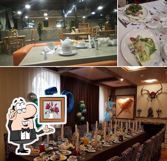 Внутреннее оформление и еда в Amaks