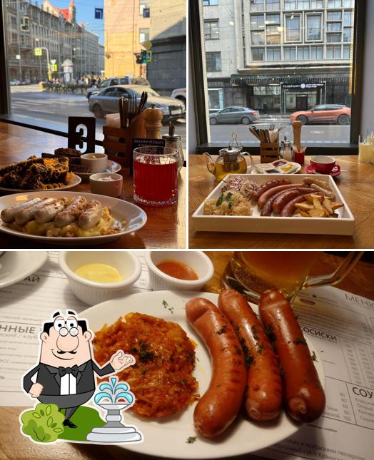 Внешнее оформление и еда - все это можно увидеть на этом снимке из Gunter's Немецкая сосисочная