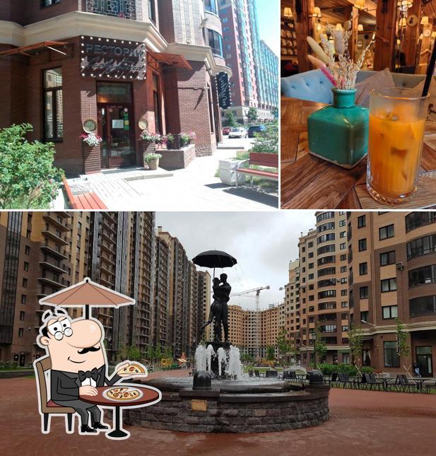 Посмотрите на это фото, где видны внешнее оформление и напитки в Сковородка