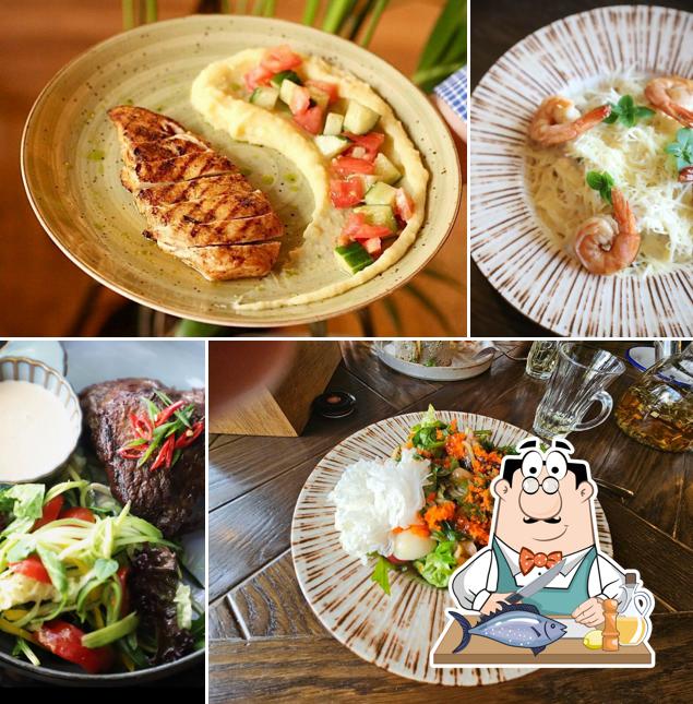 Лосось гриль в "Lustra"