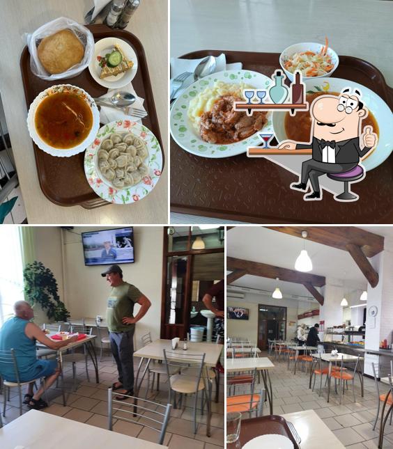 Фотография, на которой видны внутреннее оформление и еда в Столовая М-52